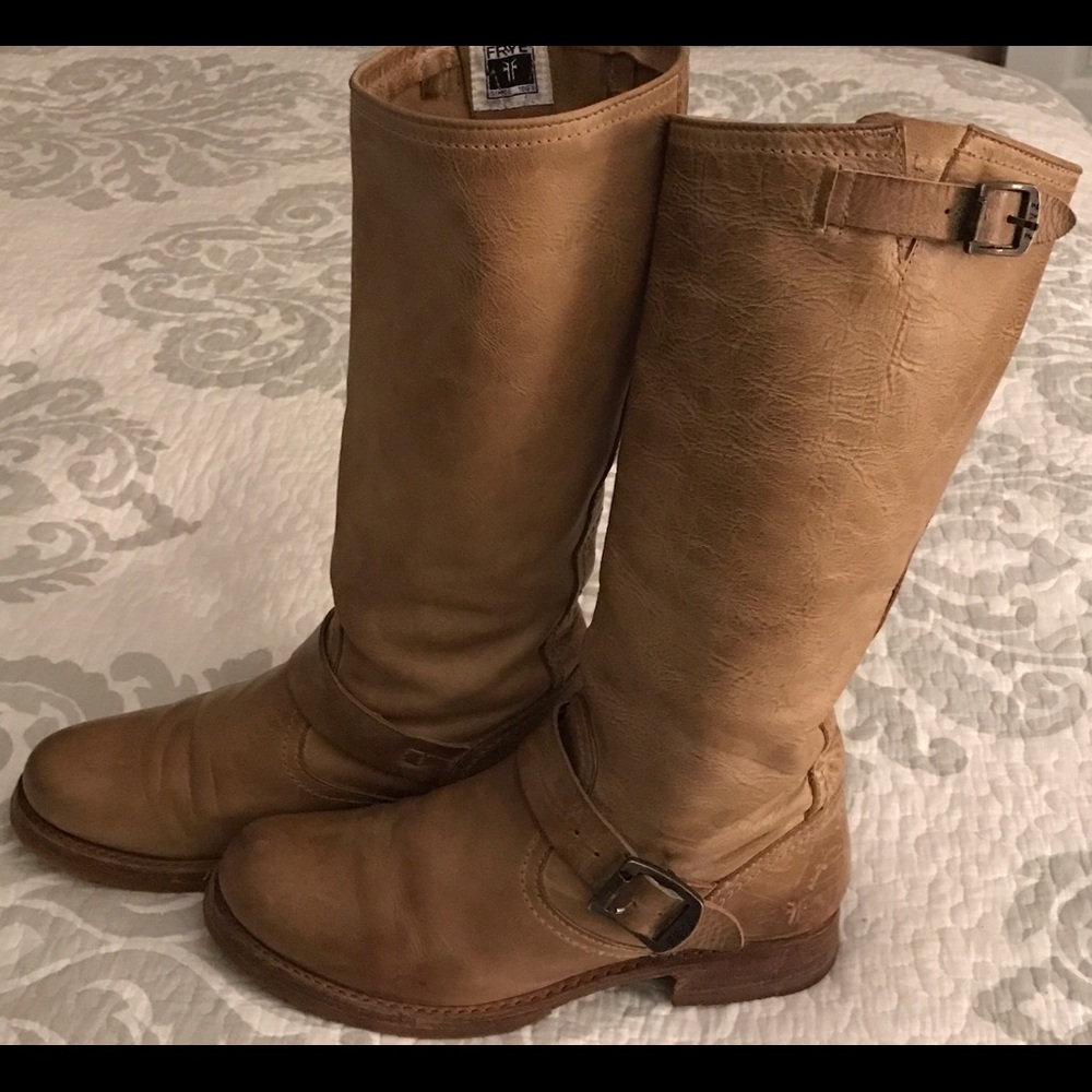 Frye Tan Heeled Boots